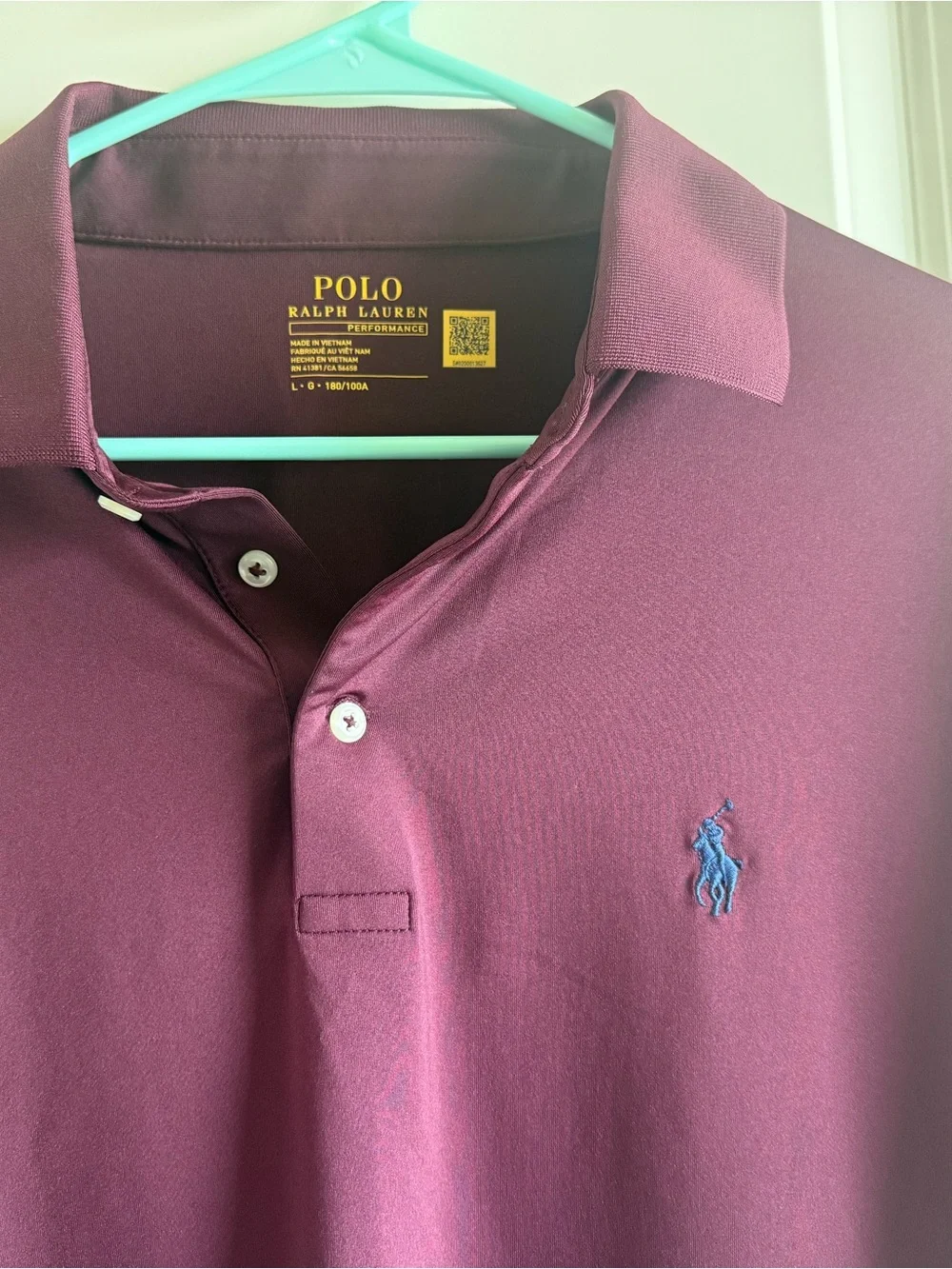 Polo by Ralph Lauren Men's Deep Burgundy Polo with Navy Logo